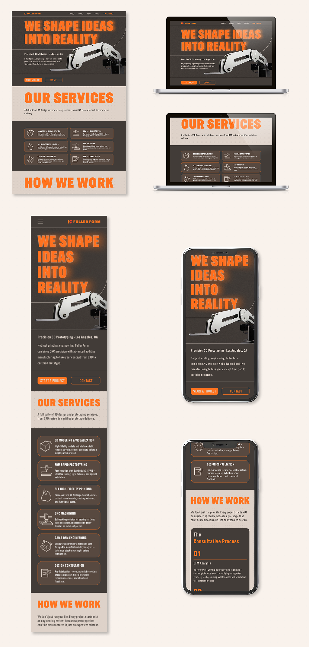 And finally we apply everything in the web design.